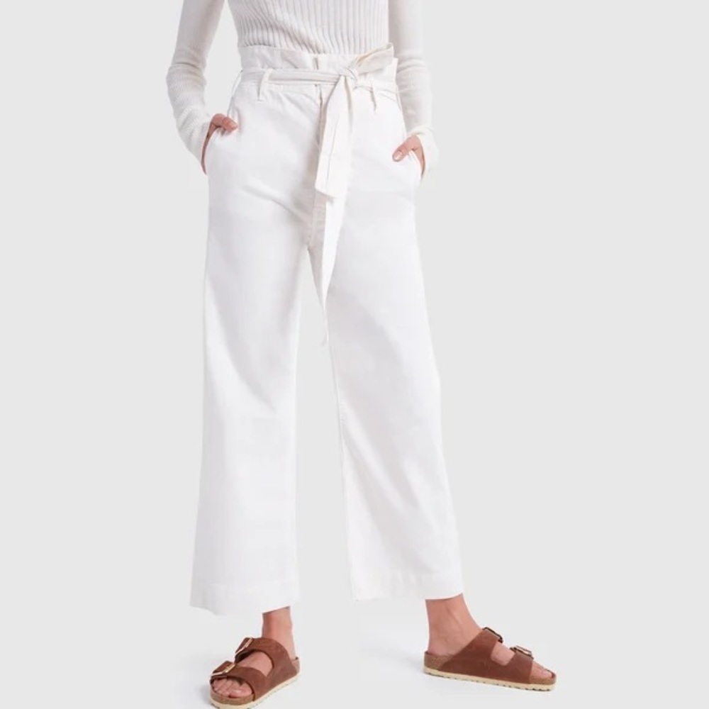 MOTHER White Wide Leg Pants